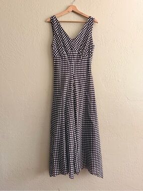 Paraphrase Brown land White Polka Dot Maxi Dress